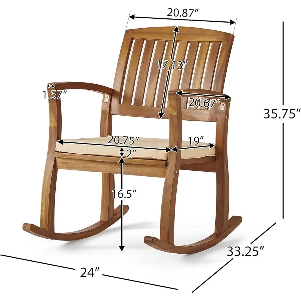 Rocking Chairs 2-Pcs Set with Cushions