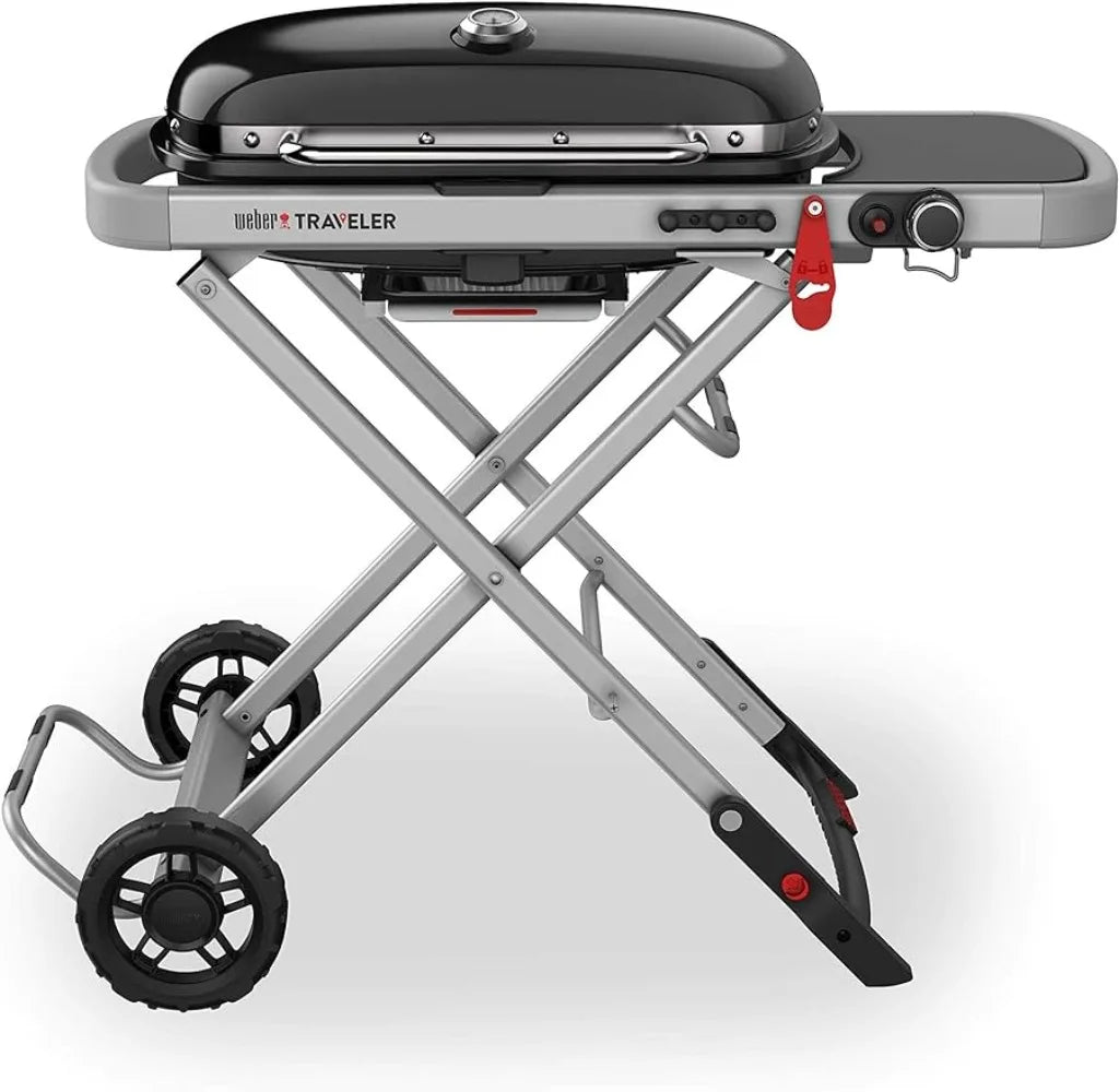 a grill on a cart