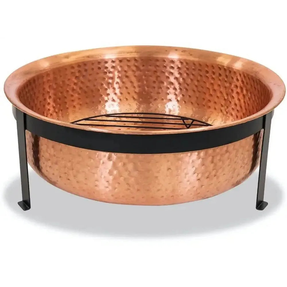 Wood Burning Copper Fire Pit with Cover Outdoor