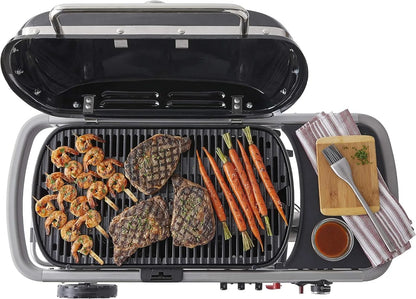 a grill with food on it