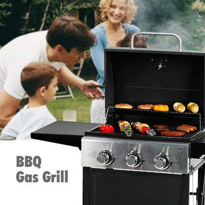 Stainless Steel 3-Burner Propane Gas BBQ Grill